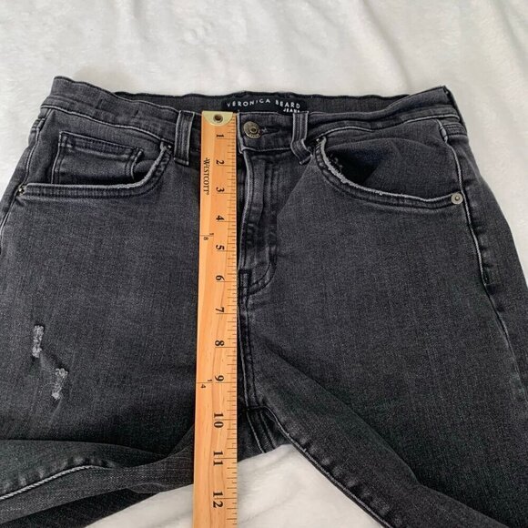 Veronica Beard Benzi Midrise distressed fringe ankle skinny stretch jeans - Picture 11 of 12